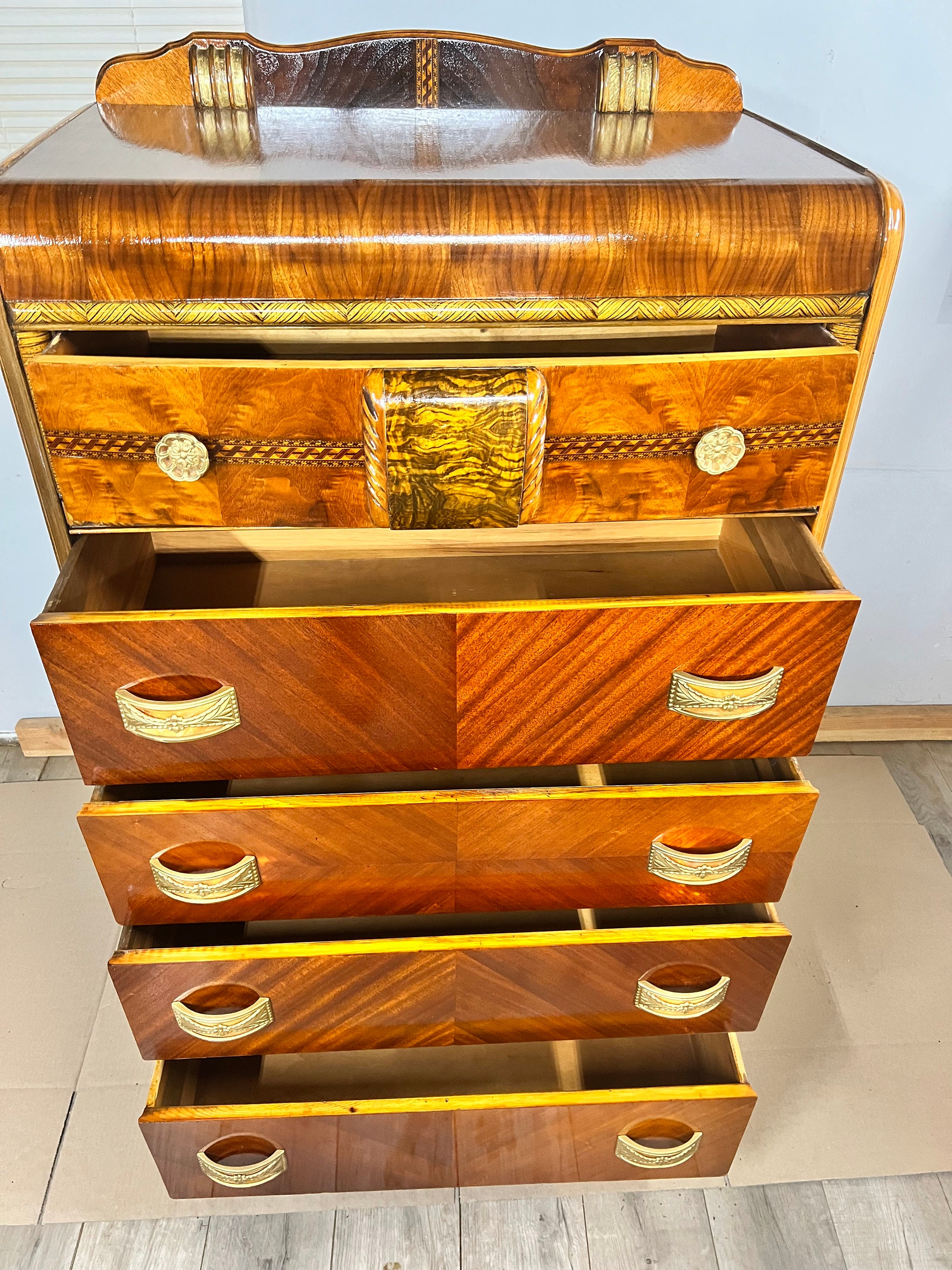 Art Deco Waterfall Dresser Etsy