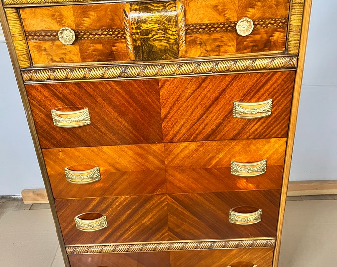 Stately Art Deco Waterfall Server / Sidboard / Buffet / TV Stand With