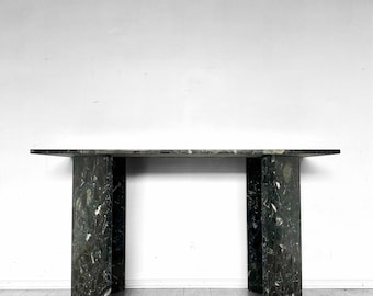 Vintage Green Marinace Granite Console Table or Stone Hallway Table MCM Mid Century Modern Furniture