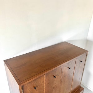 Mid Century Modern Walnut High Chest or Tall Dresser by American of Martinsville image 3