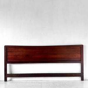 MCM Danish Rosewood King Size Headboard Mid Century Modern Scandinavian Wood Bed