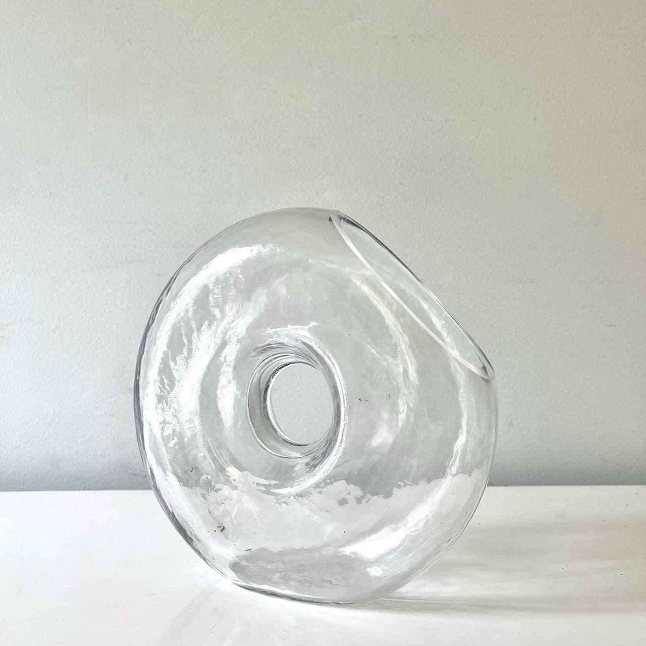 Vintage Mid Century Danish Donut Glass Vase or Vessel Etsy