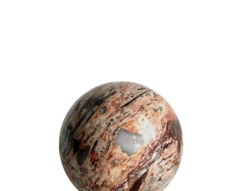 Vintage Onyx Agate Polished Stone Sphere Sculpture Ball Desktop Minimalist Decor Object