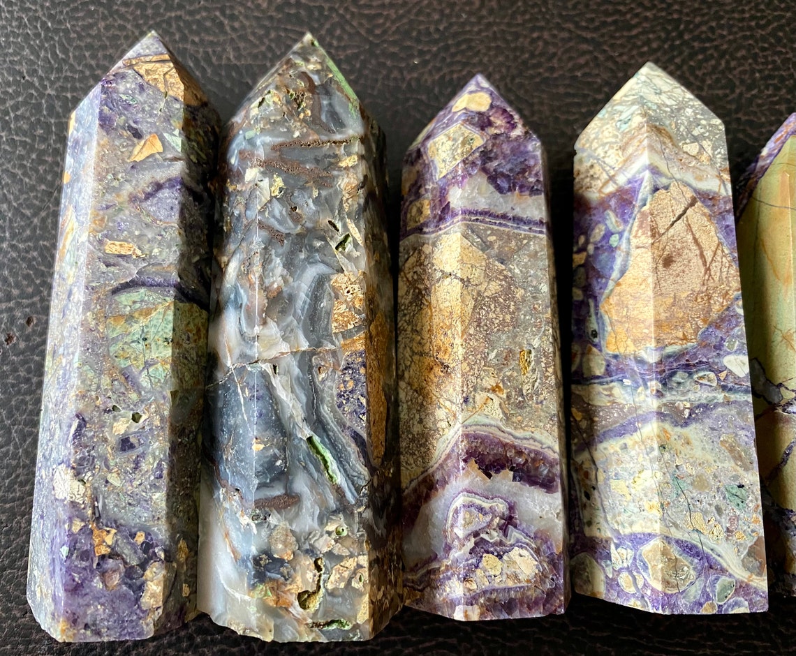 Purple brecciated jasper purple phantom Jasper tower stone Etsy