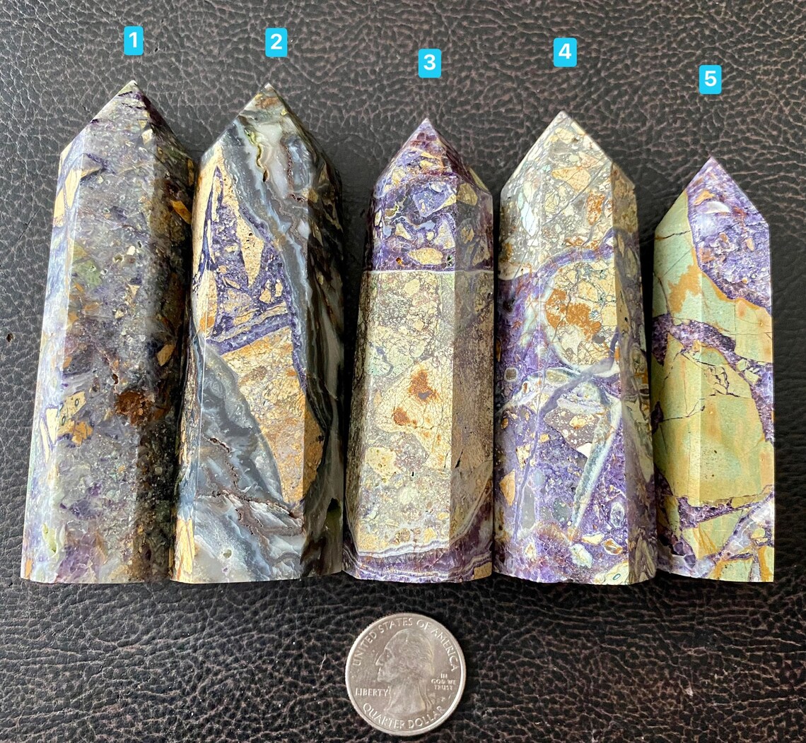 Purple brecciated jasper purple phantom Jasper tower stone Etsy