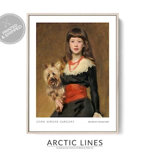 John Singer Sargent Miss Beatrice Townsend 1882 Art Print, Vintage Portrait Poster, Classic Fine Art Wall Decor Famous Painters