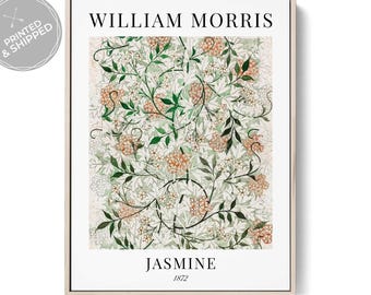 William Morris Jasmine Art Print 1872 Arts & Crafts Floral Pattern Poster, Vintage Botanical Wall Art Reproduction Famous Painters
