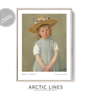 Mary Cassatt Art Print: Child in Straw Hat, Vintage Impressionist Home Decor
