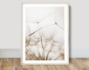 Dandelion Seeds Poster Art Prints Wall Art Scandinavian Nature and Botanical Landscape Picture Modern Home Decor