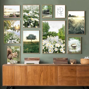 Rustikaler Charme Naturgalerie - Landschaft & Wildblumen Wandkunst - Nordische minimalistische Poster