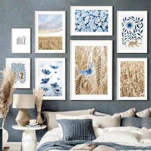 Naturinspirierte botanische Kunstdrucke - ruhige Schlafzimmer Wanddekoration - nordisches minimalistisches Leinwand Poster