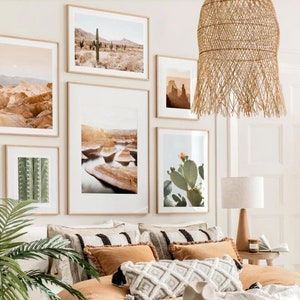 Sunset Hues & Kakteen - Desert Canyon Wandkunst Serie - Scandi Minimalist Prints Wandkunstsammlung - Nordisches minimalistisches Poster