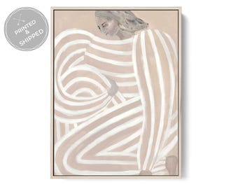 Abstract Female Figure Wall Art – Minimalist Neutral Illustration Print