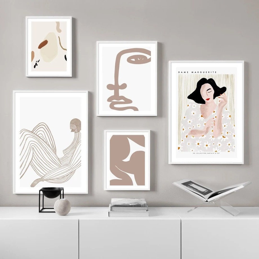 Minimalist Poster Abstract Line Art Girl Canvas Print for Modern Decor ...