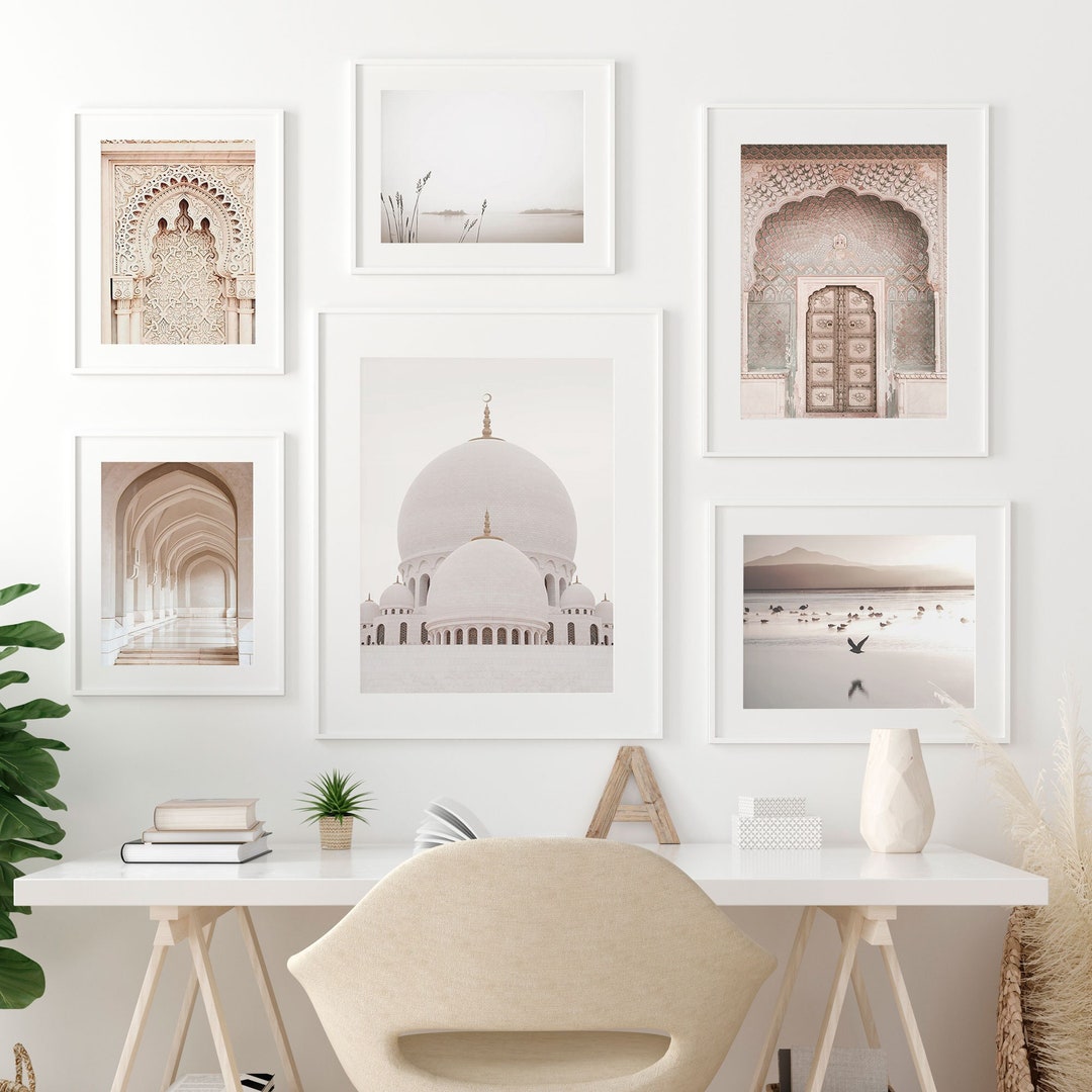 Serene Moroccan Mosque Bohemia Poster - Nordic Scandinavia Style ... - Scandinavian Geometric Moroccan Styles