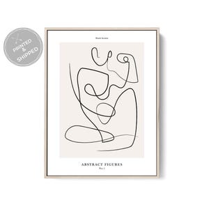 Abstrakt linjefigur väggkonst – minimalistisk modern skisstryck
