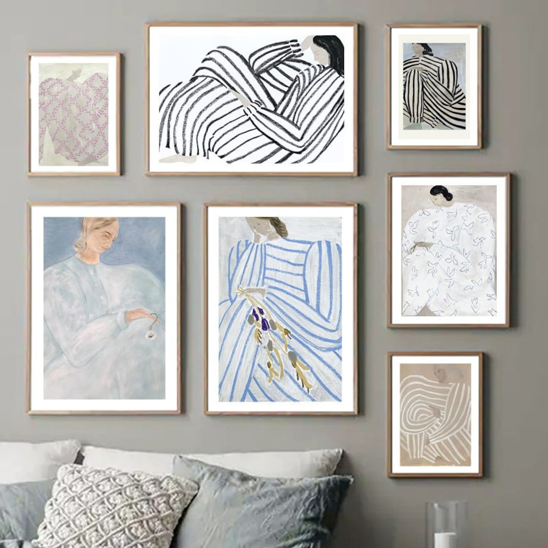 Abstract Line Nordic Minimalist Wall Art Curve Girl Canvas Print for ... - Nordic Minimalist Wall Art Designs