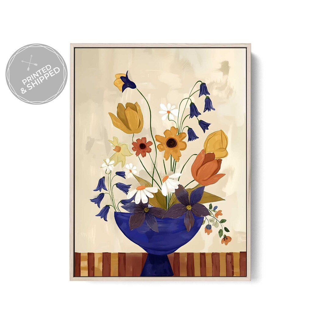 Modern Floral Vase Wall Art Print for Neutral Interiors - Etsy