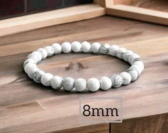 White Howlite Bracelet: Serenity, Calming Gemstone Healing Jewelry