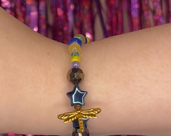 Coraline Inspired Beaded Charm Bracelet