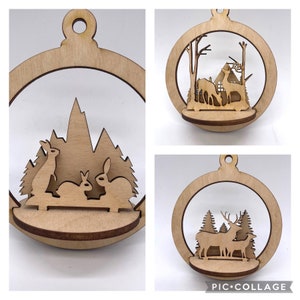 3D Ornament Joy 4 Pieces Laser Cut Out Unfinished ORN183 3D Ornament Joy 4 Pieces Laser Cut Out Unfinished ORN183