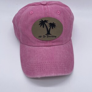 Vintage baseball cap, strand thema, laser gegraveerde patch, laag profiel ongestructureerd katoen gewassen verstelbare vader hoed, unisex volwassen cap