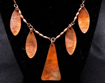 Collar de cobre, collar hecho a mano, collar único, colgante único, collar para mujer, colgante geométrico, regalo para ella