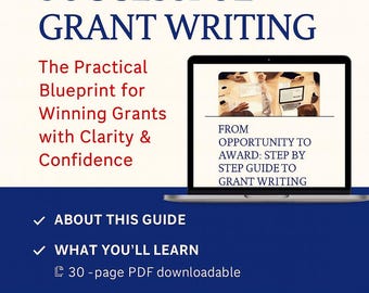 Nonprofit & Small Business Grant Writing Guide | PDF Workbook + Templates | Funding Proposal Toolkit