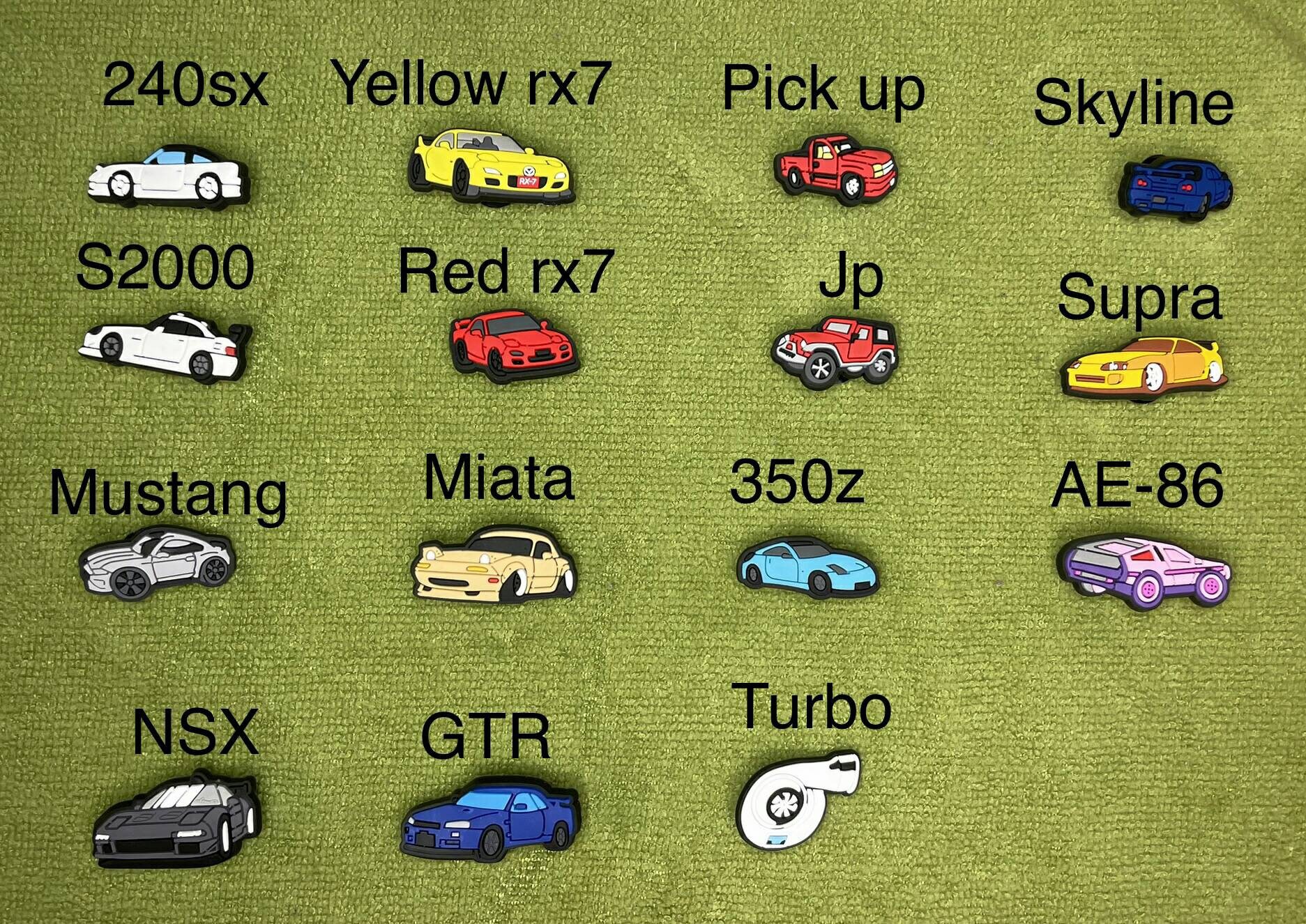 Car Croc Charms Rx7 Miata Nsx Jdm Race Car Jibbitz Shoe Charms Etsy