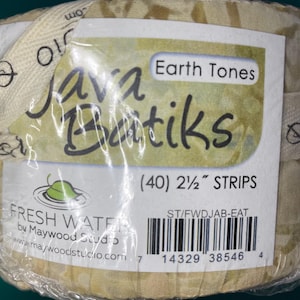 Maywood Studios Java Batiks Jellyroll Precut Cotton Fabric Strips