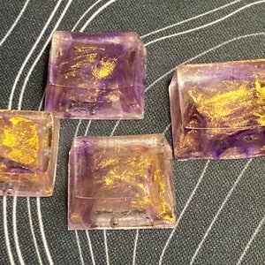 Purple And Gold Nebula Keycaps Custom Artisan Resin Keycaps image 4