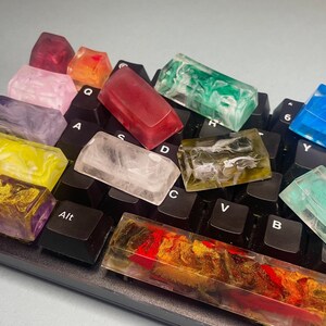 Custom Marble Resin Keycaps Customizable Artisan Keycaps For Mechanical Keyboard image 4