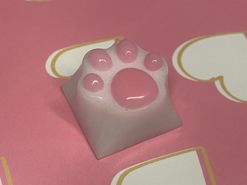 Customizable Resin Cat Paw Keycap Cute Kitty Keycaps Pink Artisan Keycaps For Gamer Girl image 2