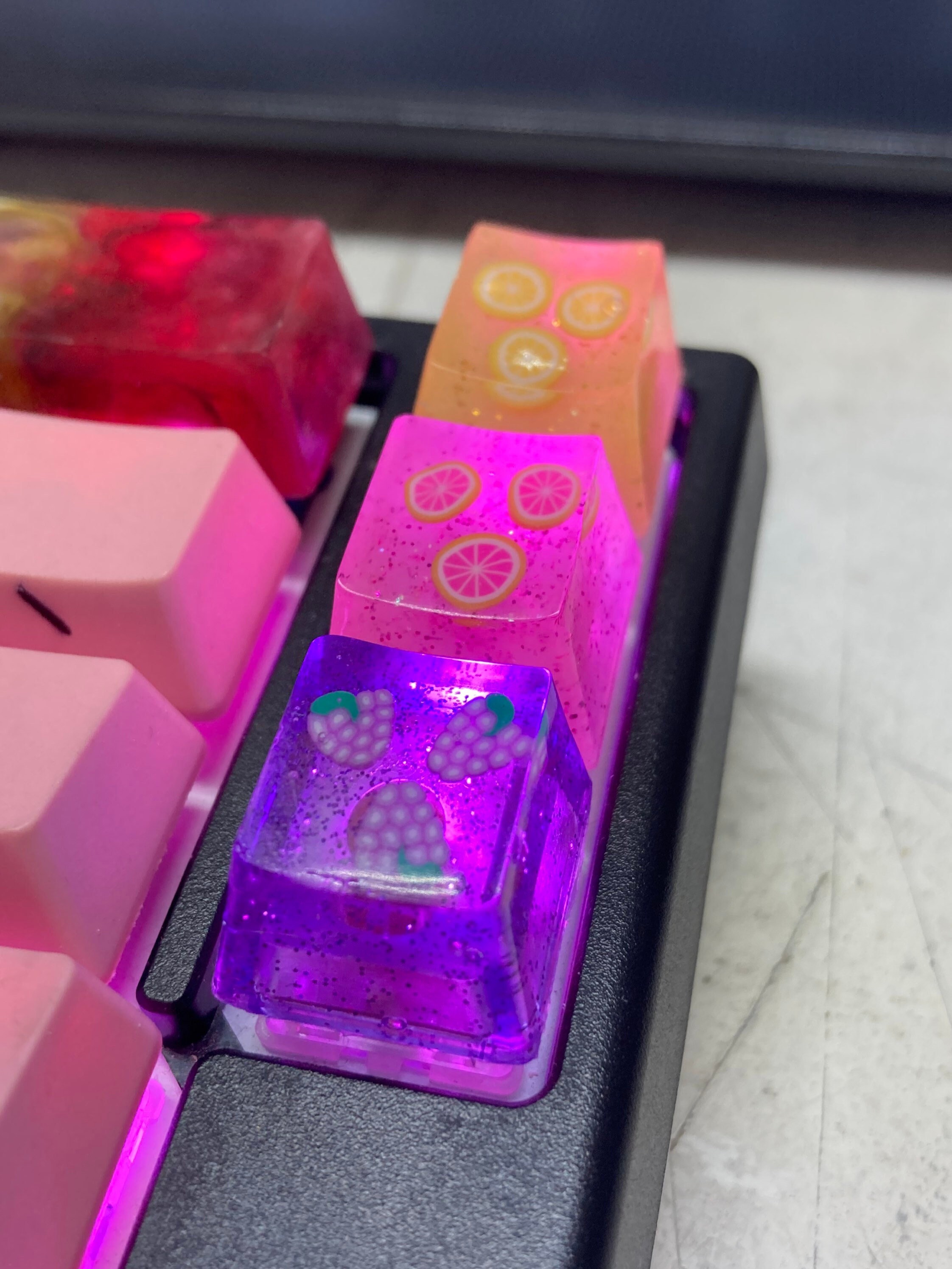 Cute Fruit Keycaps Custom Artisan Resin Keycaps Etsy