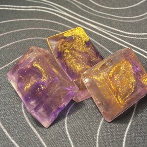 Purple And Gold Nebula Keycaps Custom Artisan Resin Keycaps image 5