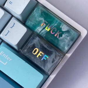 2U Fuck Keycap Custom Keycap, 2U Backspace Keycap, Resin Keycap Artisan Keycap image 5