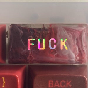 2U Fuck Keycap Custom Keycap, 2U Backspace Keycap, Resin Keycap Artisan Keycap image 8