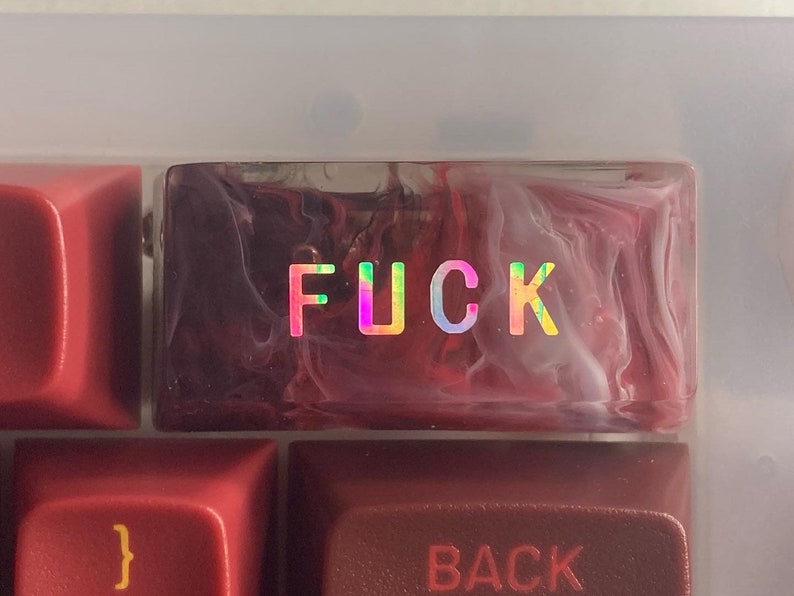 2U Fuck Keycap Custom Keycap, 2U Backspace Keycap, Resin Keycap Artisan Keycap image 8