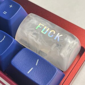 2U Fuck Keycap Custom Keycap, 2U Backspace Keycap, Resin Keycap Artisan Keycap image 3