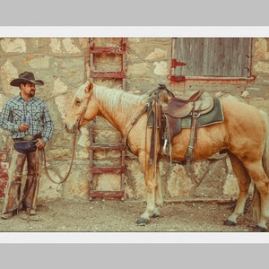 Texas Working Cowboy Western Horse Art Print Cowboy Art Home Decor image 7