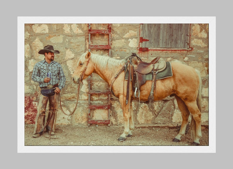 Texas Working Cowboy Western Horse Art Print Cowboy Art Home Decor image 7