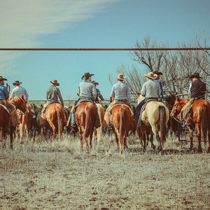 Texas Cowboys with Horses Western Art Print Cowboy Art Home Decor