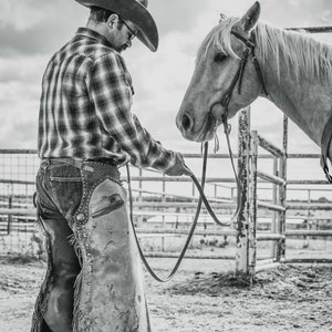 Texas Working Cowboys Western Horse Art Print Cowboy Art Home Decor