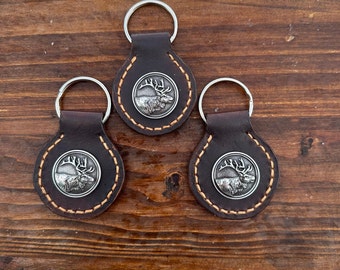 Handcrafted Leather Keychains with Choice of Wildlife or Turquoise Design
