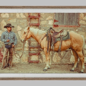 Texas Working Cowboy Western Horse Art Print Cowboy Art Home Decor image 5