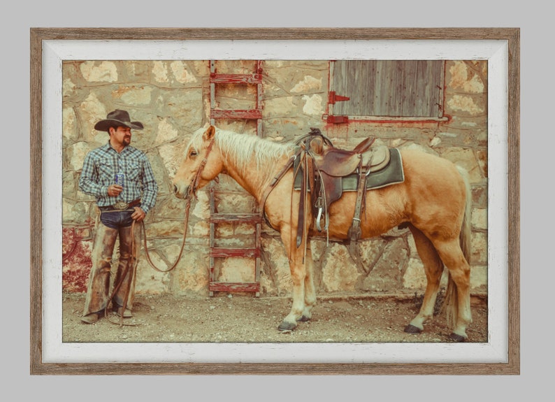 Texas Working Cowboy Western Horse Art Print Cowboy Art Home Decor image 5