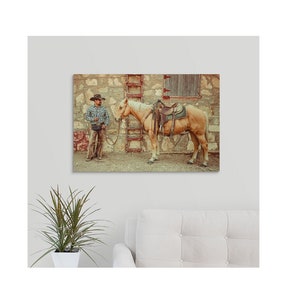 Texas Working Cowboy Western Horse Art Print Cowboy Art Home Decor image 3