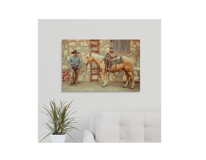 Texas Working Cowboy Western Horse Art Print Cowboy Art Home Decor image 3