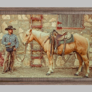 Texas Working Cowboy Western Horse Art Print Cowboy Art Home Decor image 4