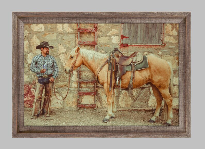 Texas Working Cowboy Western Horse Art Print Cowboy Art Home Decor image 4